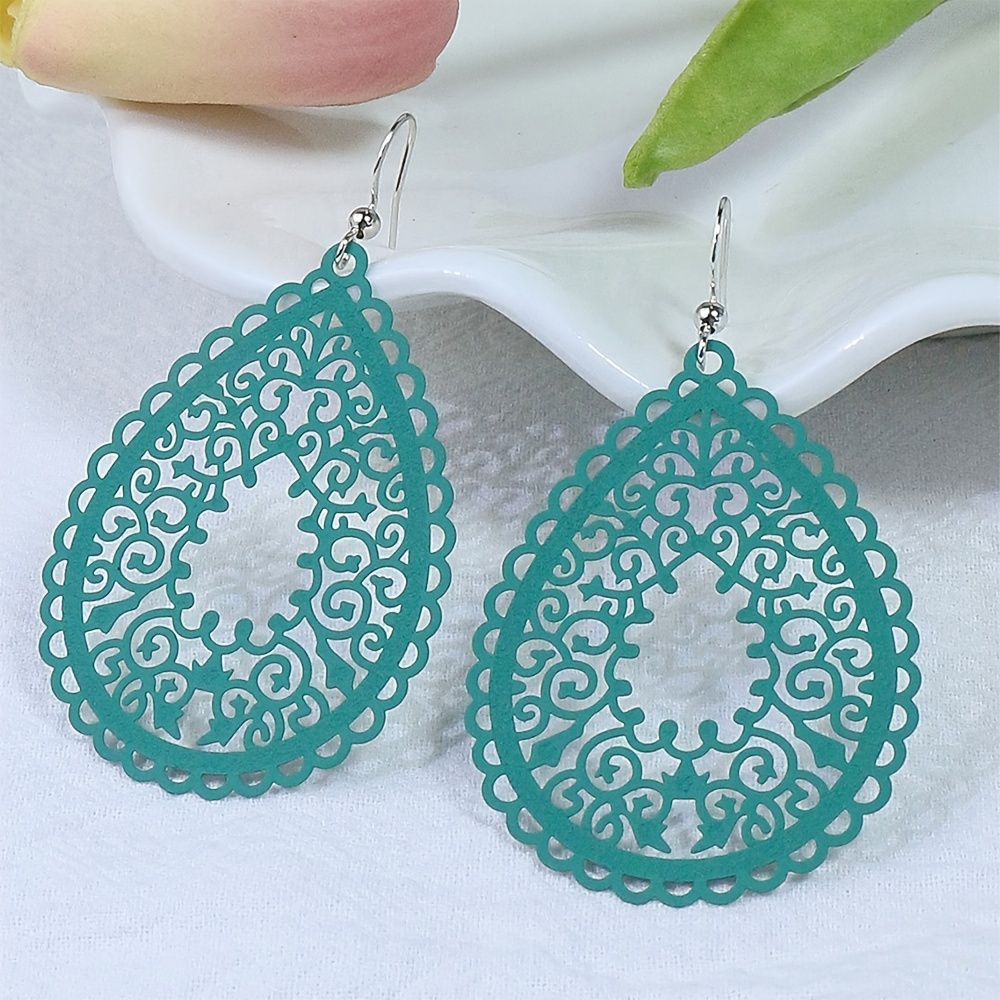 Bohemian Style Drop Earrings Thin Water Drop Shape Earring Set